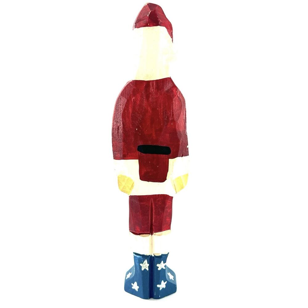 1993 Applause Wood American Santa 9” Hand Painted Folk Art Patriotic Christmas - Picture 6 of 8